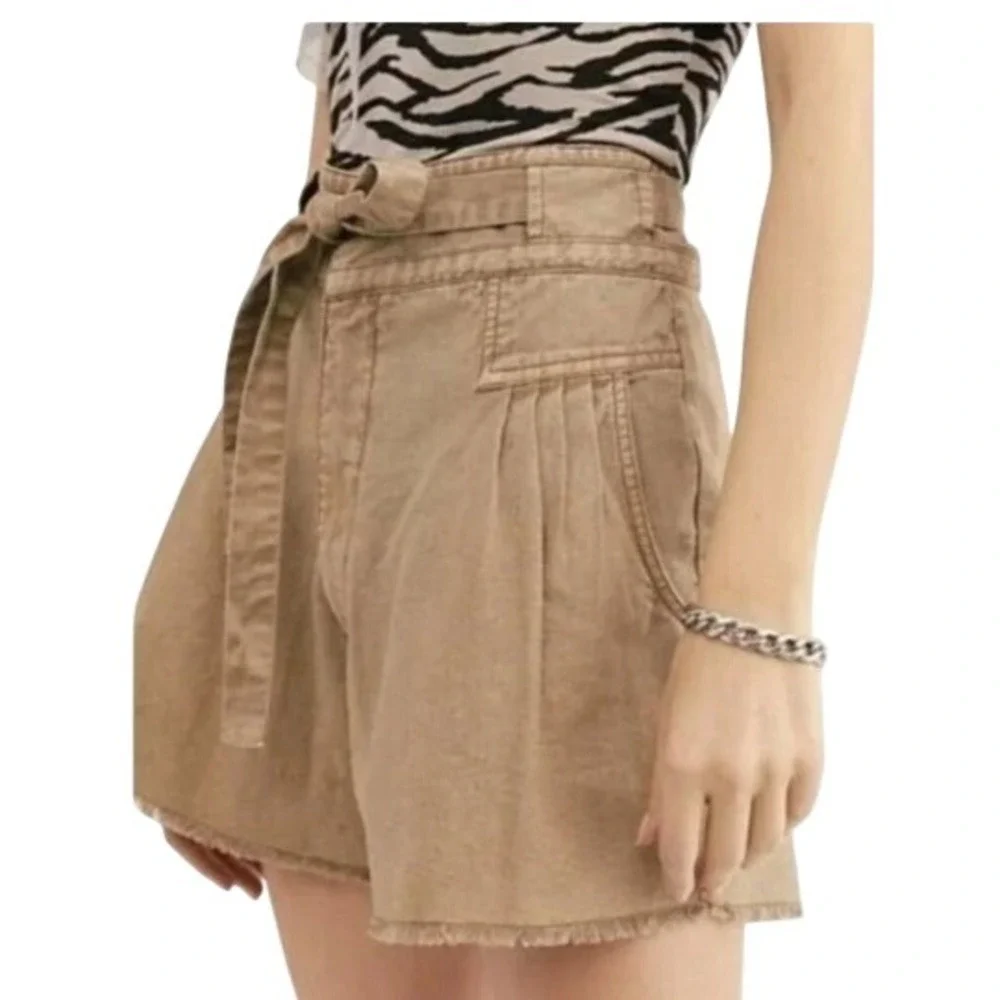 Free People Womens 2 Tan One Penny Tie Waist Shorts‎